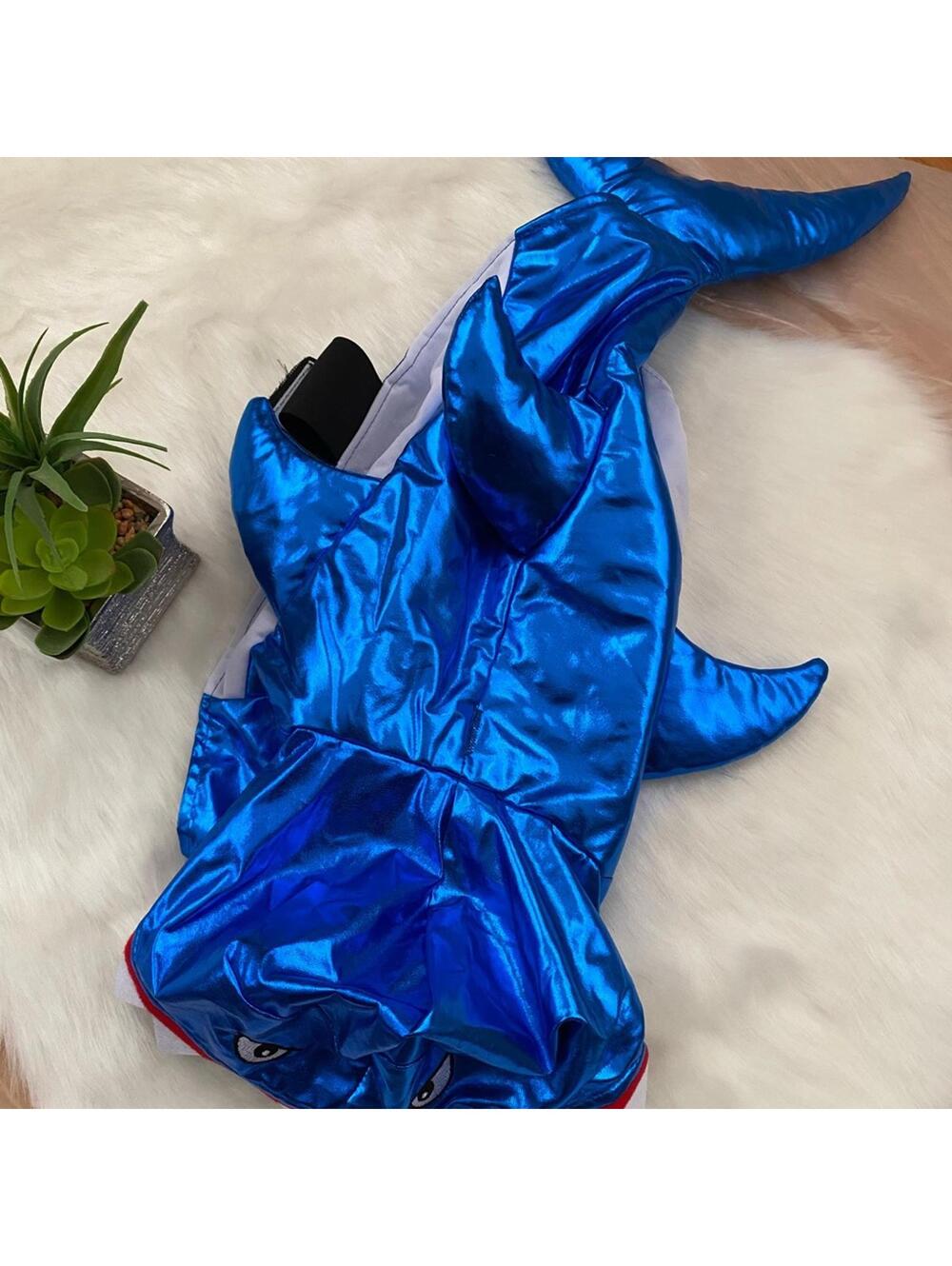 Blue Shark Dog Costume with Hood for Small to Medium Dogs